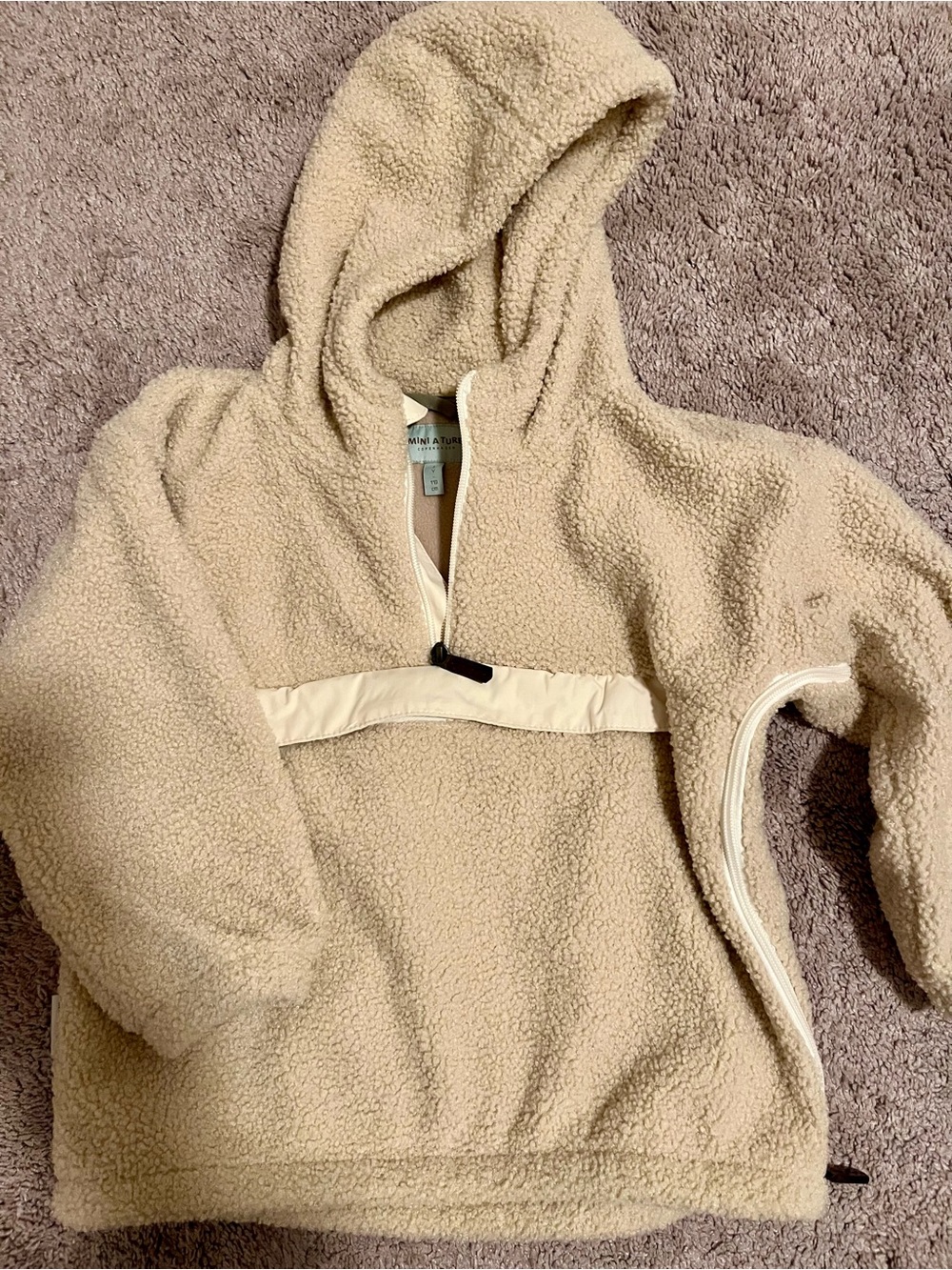 Mini A Ture Teddy Fleece Hooded Jacket Kids